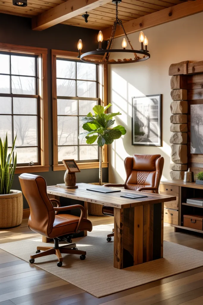  Timeless Western Office with Rustic Elegance
