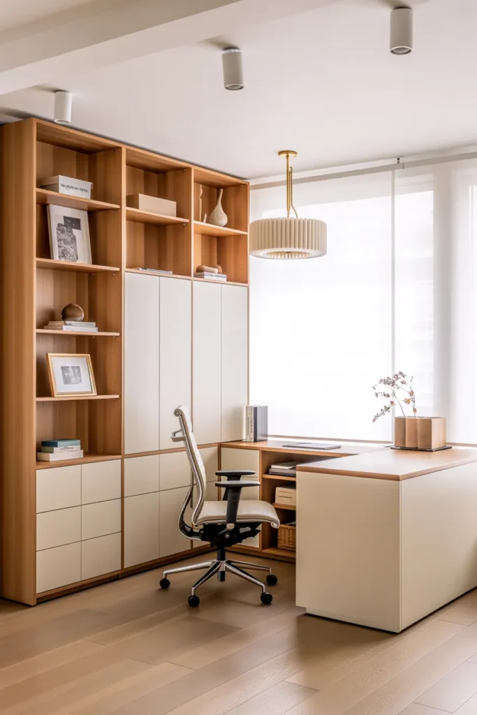  White and Wood Modern Office