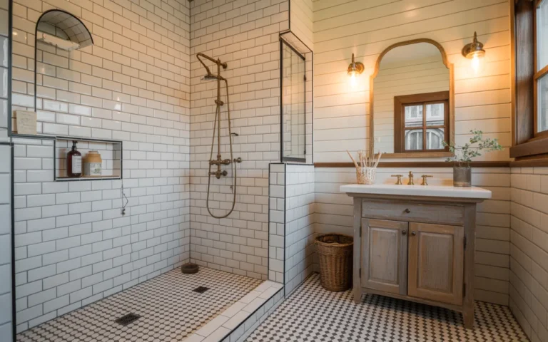 farmhouse bathroom tile shower ideas